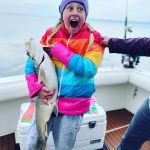Lake trout caught during a Traverse City fishing charter on Lake Michigan